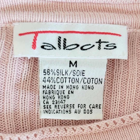 Talbots 90s Vintage Silk Cotton Cable Knit Cottagecore Cozy Academia Soft Preppy - Picture 5 of 5